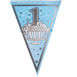 Парти флагчета 1st Birthday в син цвят