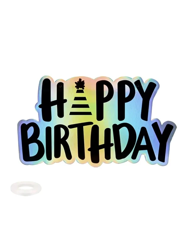 Парти табела Happy Birthday с холограмен ефект