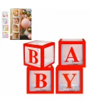 Комплект кутии за балони - Baby в червен цвят Комплект кутии за балони - Baby в червен цвят