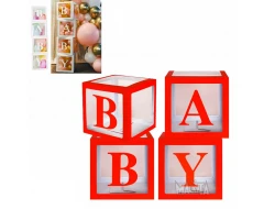 Комплект кутии за балони - Baby в червен цвят