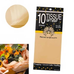 Материали за декорация - Тишу хартия в бежов цвят 10бр
