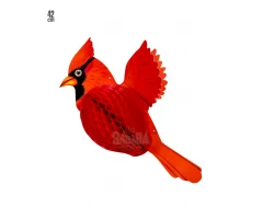 Парти украса - Хартиена розетка птица Червен кардинал 95769