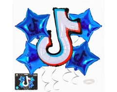 Парти сет от балони в син цвят - Tik Tok 5бр