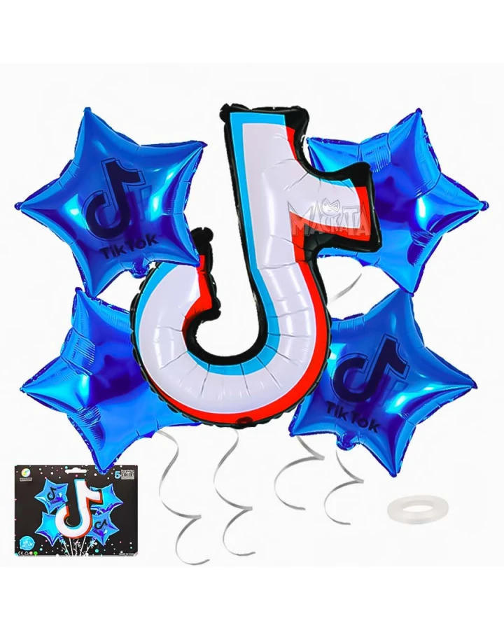 Парти сет от балони в син цвят - Tik Tok 5бр