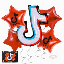 Парти сет от балони в червен цвят - Tik Tok 5бр