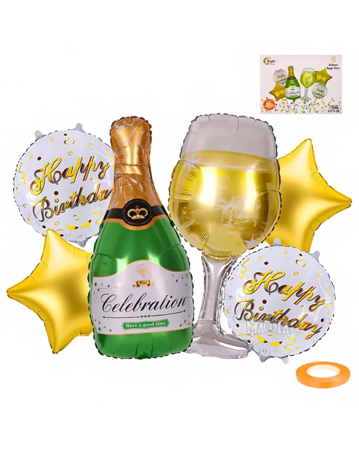 Парти сет от балони - Happy Birthday 6бр 54862