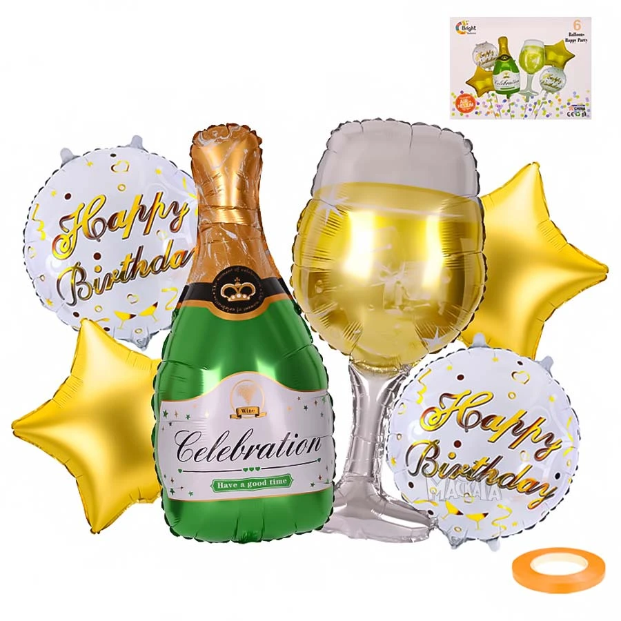 Парти сет от балони - Happy Birthday 6бр 54862