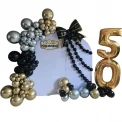 Луксозен комплект балони за юбилей „Black & Gold 50“