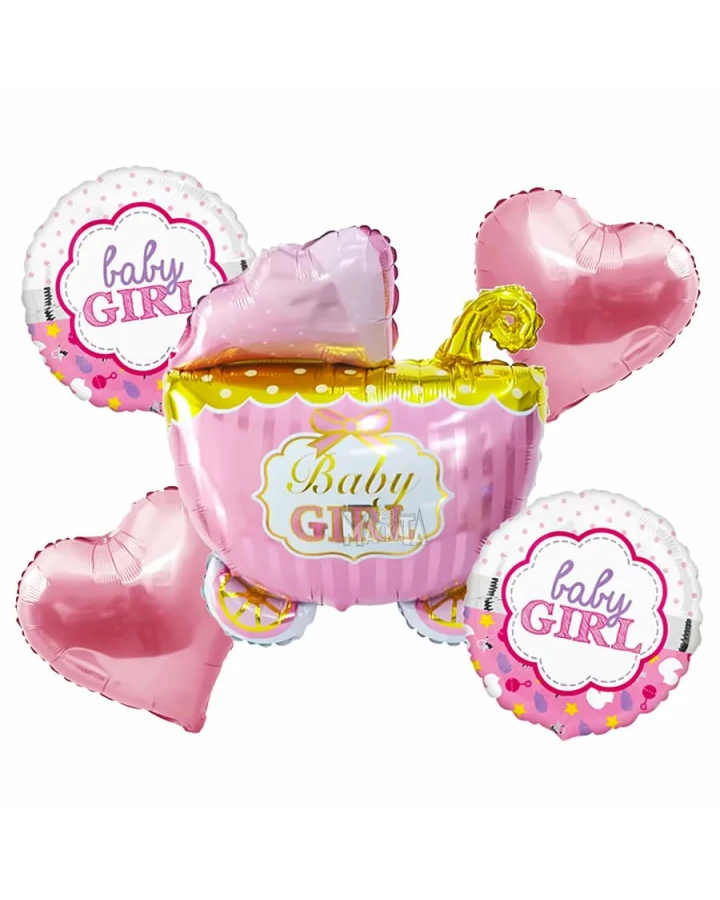 Парти сет от балони - Baby Girl 5бр 55308-1