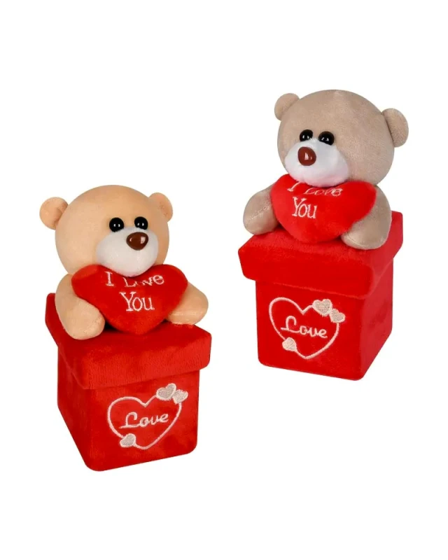 Плюшено меченце I love you с подаръчна кутия
