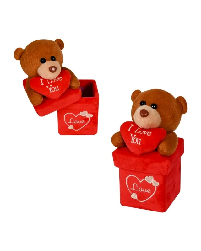 Плюшено меченце I love you с подаръчна кутия