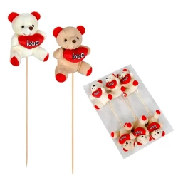 Плюшено мече със сърце „Love“ на клечка
