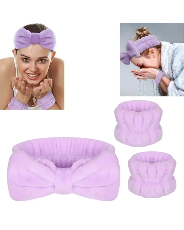 Подаръчен комплект метална бутилка и спа аксесоари лилави