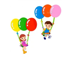 Материали за декорация - Апликация деца с балони 55364