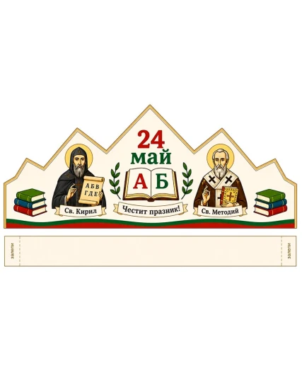 Комплект за 24 май с 24 корони и 24 български знаменца