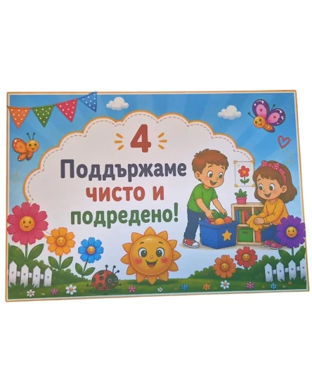 Комплект табелки с 6 правила за детска градина Слънчице