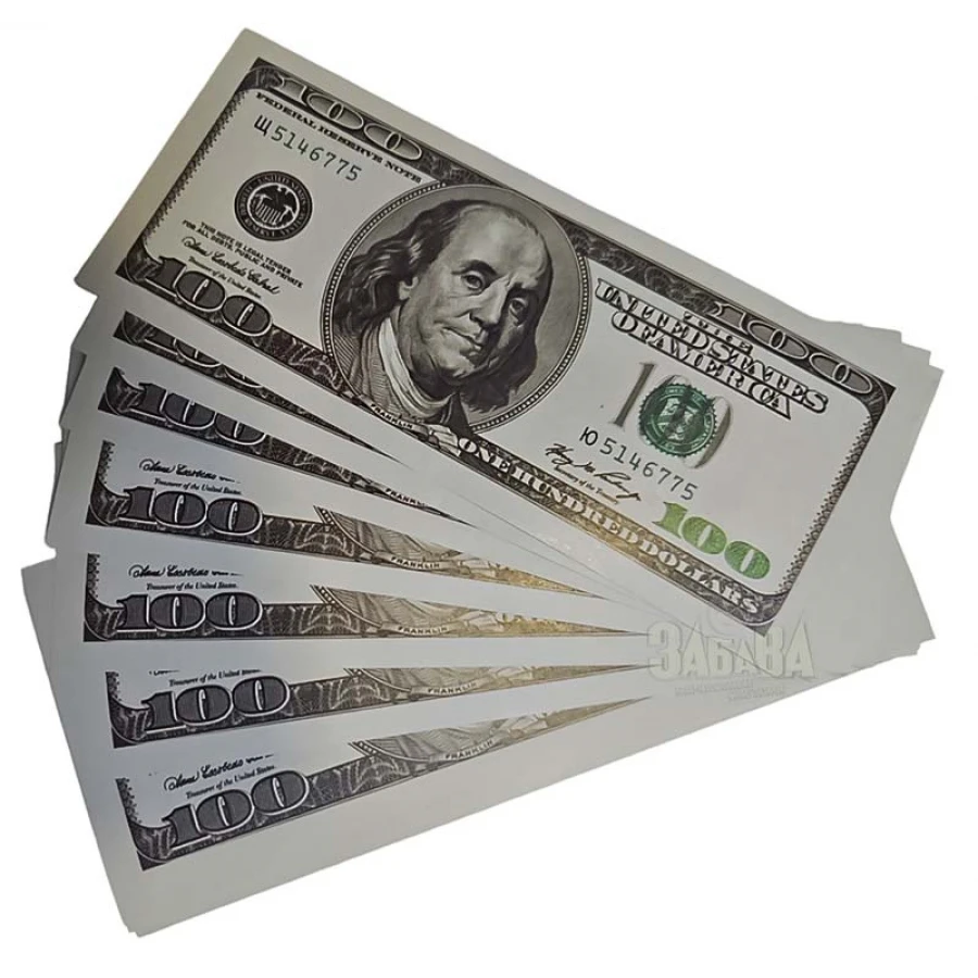 Фалшива пачка от банкноти по 100$ за партита