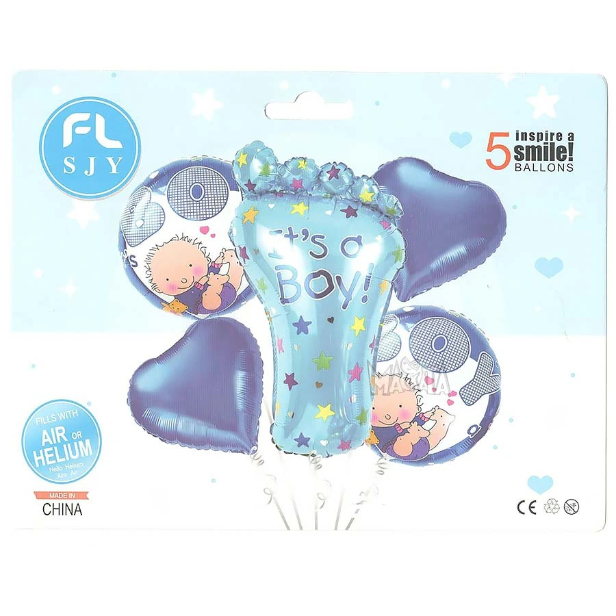 Парти сет от балони за бебе момче - 5бр