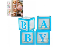 Комплект кутии за балони - Baby в син цвят