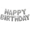 Фолиеви балони - Букви HAPPY BIRTHDAY в сребърен цвят