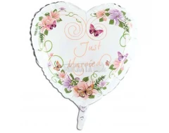 Фолиев балон сърце с надпис - Just Married