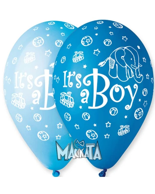 Балони за бебе с щампа -  It`s a boy 5бр