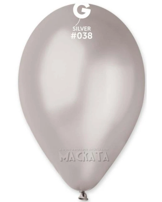 Балони металик в цвят сребро GM110 5бр
