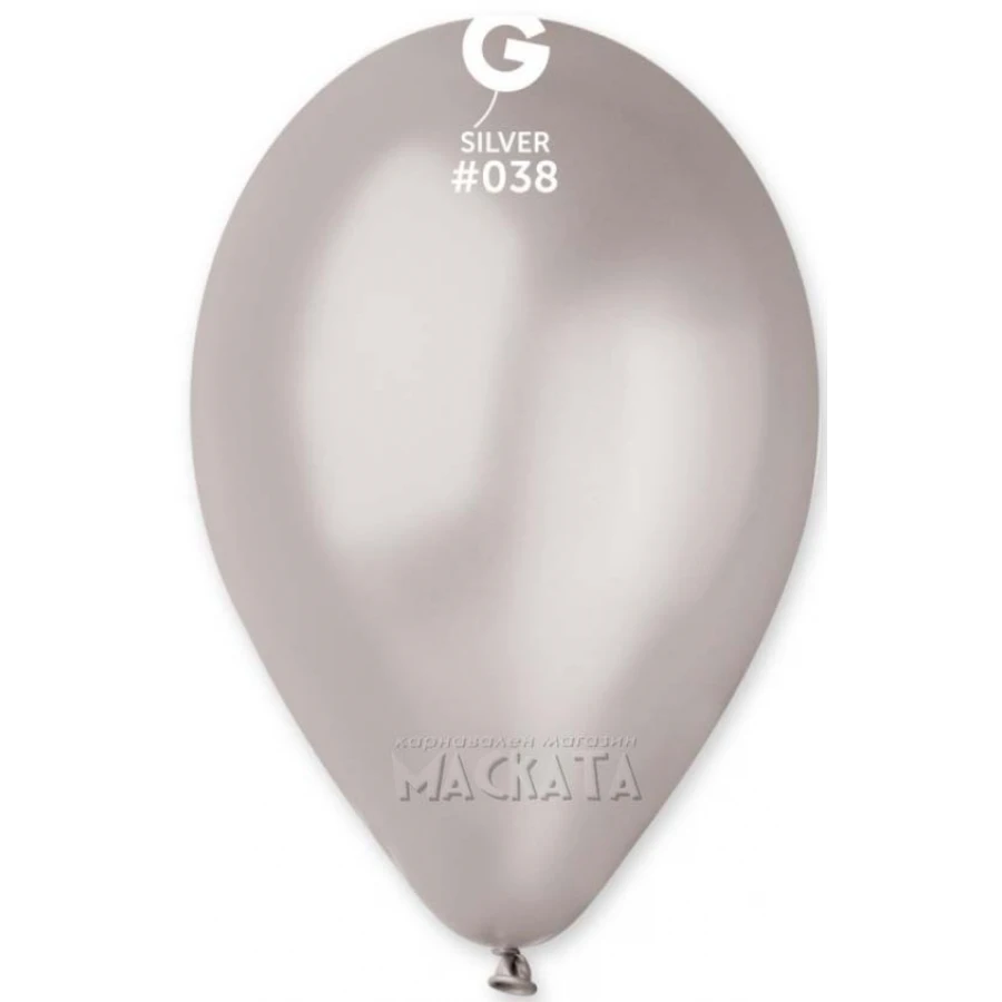 Балони металик в цвят сребро GM110 5бр