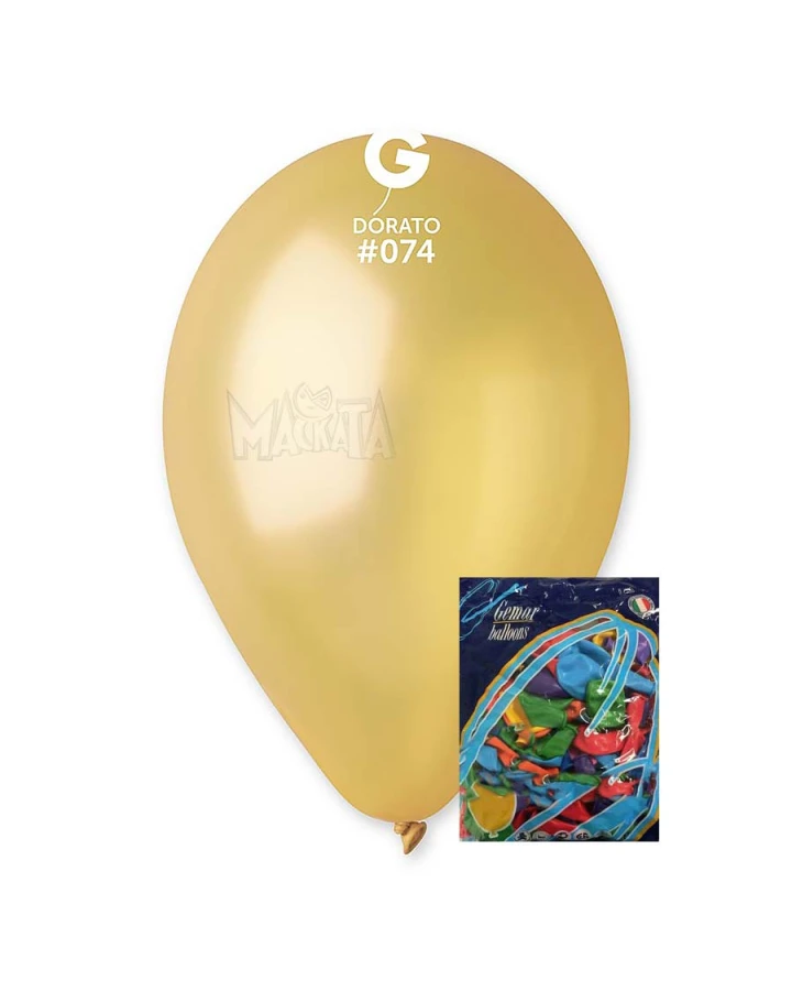 Пакет балони металик в цвят старо злато GM110 100бр