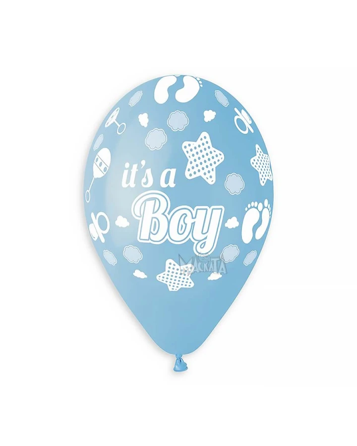 Балони за бебе с щампа -  It`s a boy 5бр