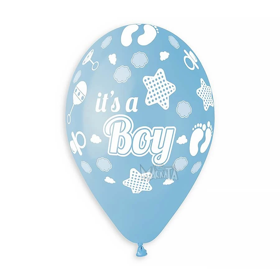 Балони за бебе с щампа -  It`s a boy 5бр
