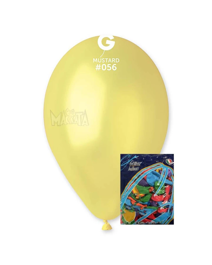 Пакет балони металик в цвят горчица GM110 100бр