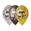 Балони с щампа лукс - Happy New Year 5бр