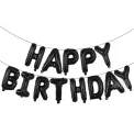 Фолиеви балони - Букви HAPPY BIRTHDAY в черен цвят