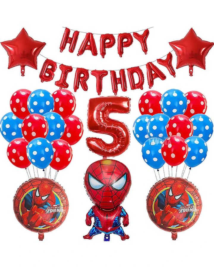 Парти сет от балони със Спайдърмен Happy Birthday - 39бр