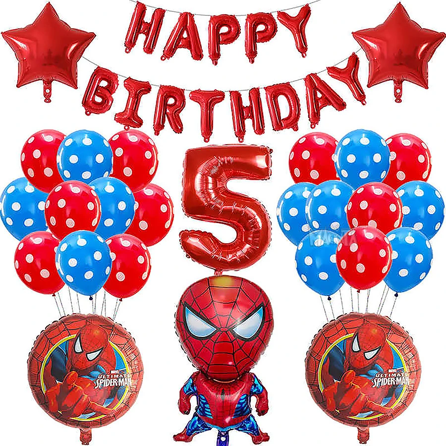 Парти сет от балони със Спайдърмен Happy Birthday - 39бр