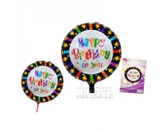 Фолиев кръгъл балон - Happy Birthday