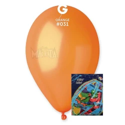 Пакет балони металик в оранжев цвят GM110 100бр