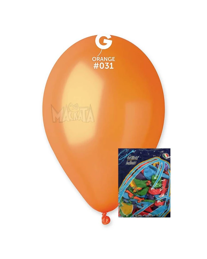Пакет балони металик в оранжев цвят GM110 100бр
