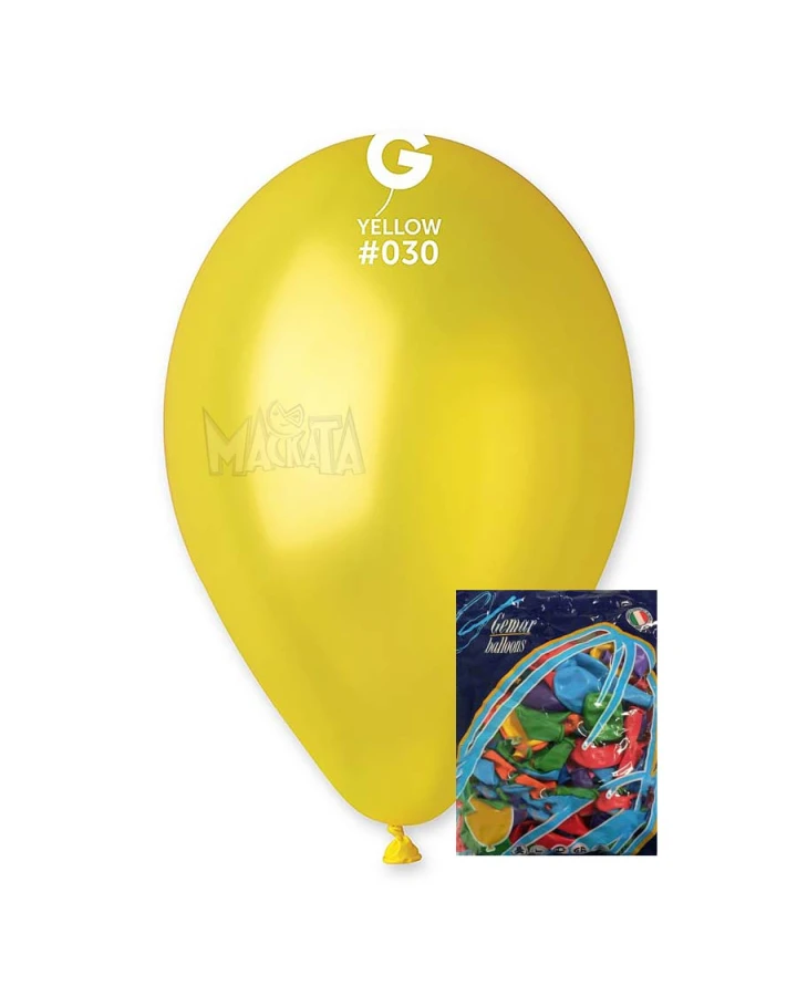 Пакет балони металик в жълт цвят GM110 100бр