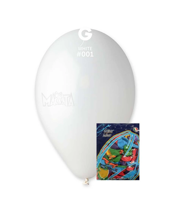 Пакет балони в бял цвят G110 100бр