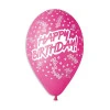 Балони с щампа - Happy Birthday с конфети 5бр