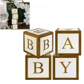 Комплект кутии за балони - Baby в цвят старо злато