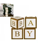Комплект кутии за балони - Baby в цвят старо злато Комплект кутии за балони - Baby в цвят старо злато