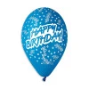 Балони с щампа - Happy Birthday с конфети 5бр