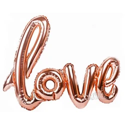 Фолиев голям балон – надпис Love розово злато
