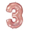 Фолиев балон цифра 3 в цвят розово злато