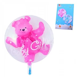 Фолиев балон 2 в 1 с мече Baby Girl