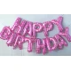 Фолиеви балони - Букви HAPPY BIRTHDAY в розов цвят на бели сърца