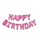 Фолиеви балони - Букви HAPPY BIRTHDAY в розов цвят на бели сърца
